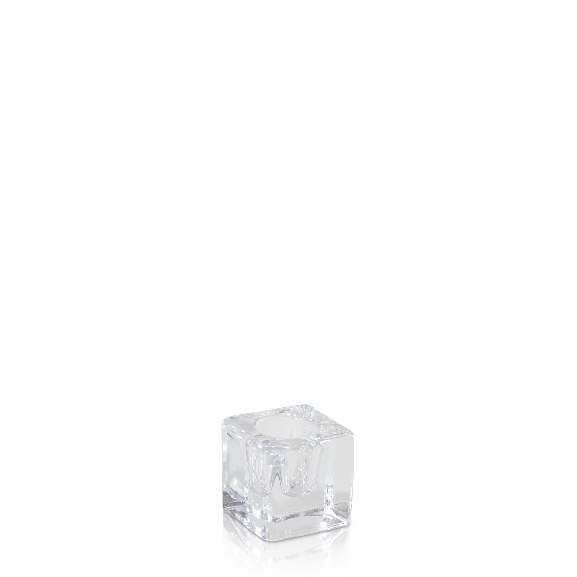 Glass Cube Candle Holder 4cm